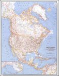 Planisfero 095-America Nord carta murale cm 100x140